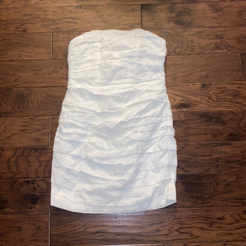 NWT Express Strapless Eyelet Mini Dress